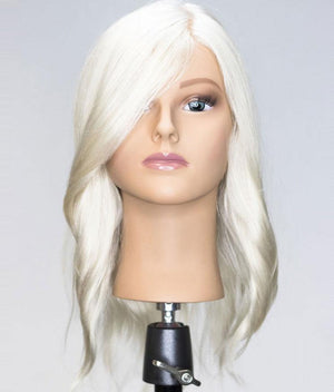 Bianca Platinum Blonde Human Hair Mannequin for color deposit - 15 inch hair HairArt Int'l Inc.