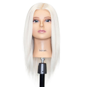 Bianca Platinum Blonde 100% Human Hair Mannequin for color deposit - 17 inch hair