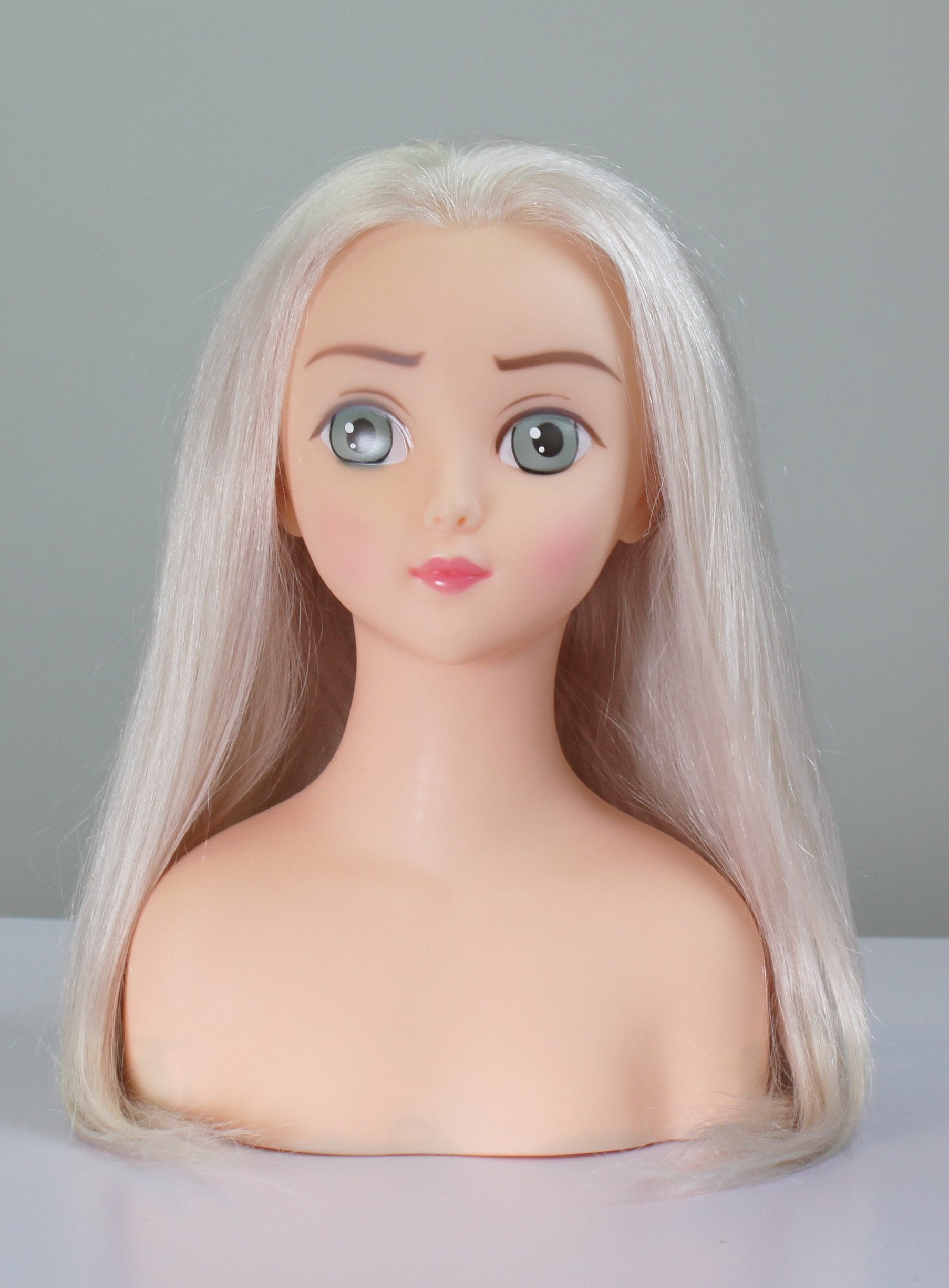 MIMI Human Hair Anime Doll Head Miniquin [HairArt Reika Mini Mannequin Styling Collection] HairArt Int'l Inc.
