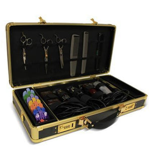 Popular Nobody by John Mosley Barber Case - Black with Gold Trim HairArt Int'l Inc.