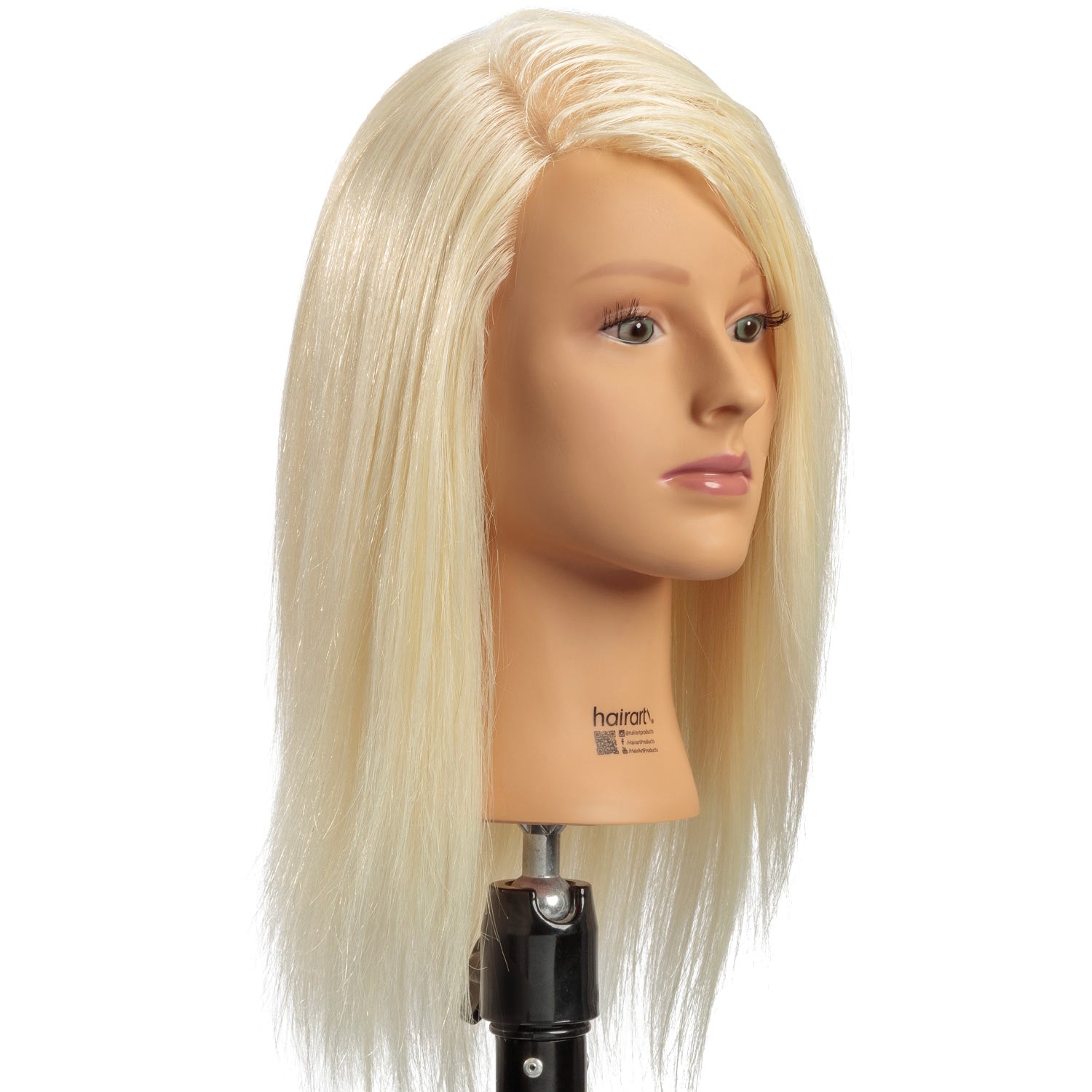 100% Human Hair Mannequins for Salons and Cosmetology Use - HairArt Tagged Mannequin  Head with Shoulder Platform - HairArt Int'l Inc.