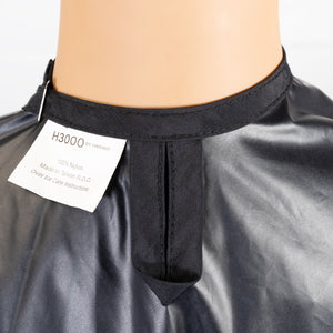 Waterproof Black Nylon Hair Cape | Adjustable Neck Closure & Storage Pockets