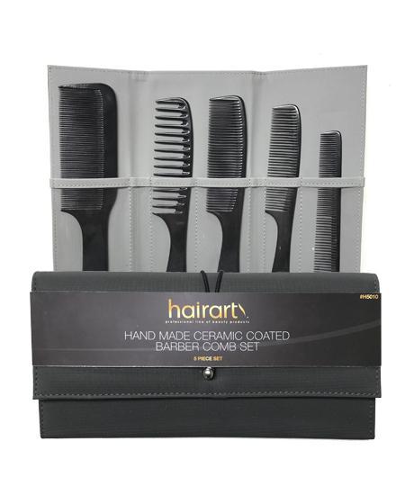 Barber Combs 5-pc Set - Ceramic Coating in Pouch HairArt Int'l Inc.