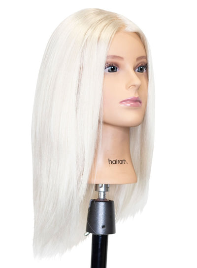 Bianca Platinum Blonde Human Hair Mannequin for color deposit - 15 inch hair