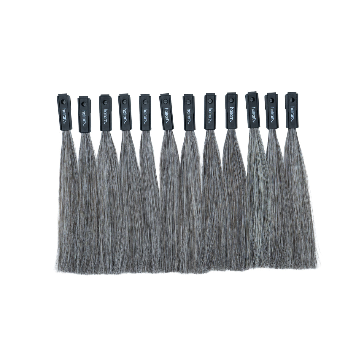 HairArt Grey Hair Color Swatches – 100% Human Hair | 12-Pack