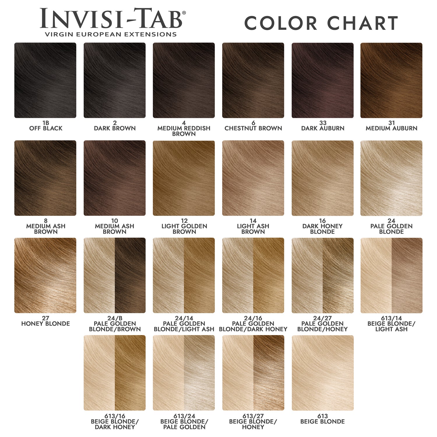 Remy Weave Hair Color Chart