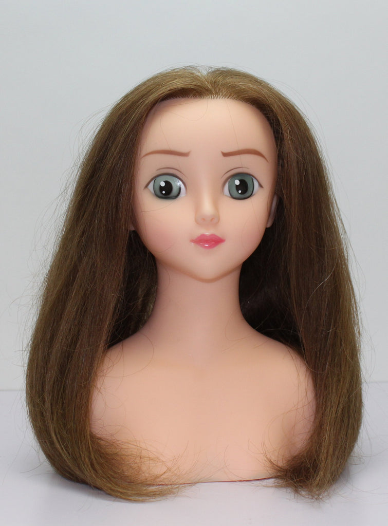 JUJU Human Hair Anime Doll Head Miniquin [HairArt Reika Mini 