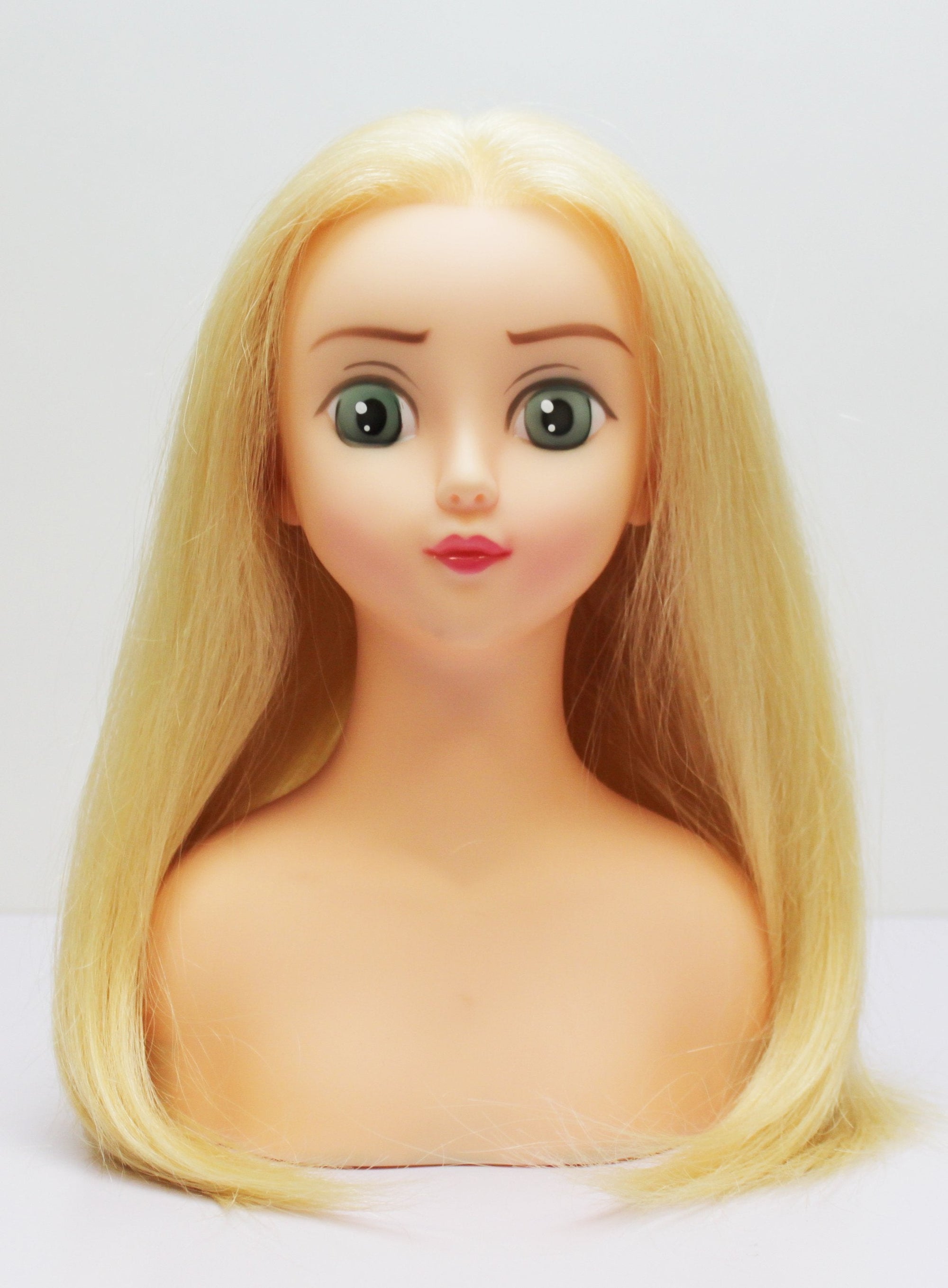 LULU Human Hair Anime Doll Head Miniquin [HairArt Reika Mini Mannequin Styling Collection] HairArt Int'l Inc.