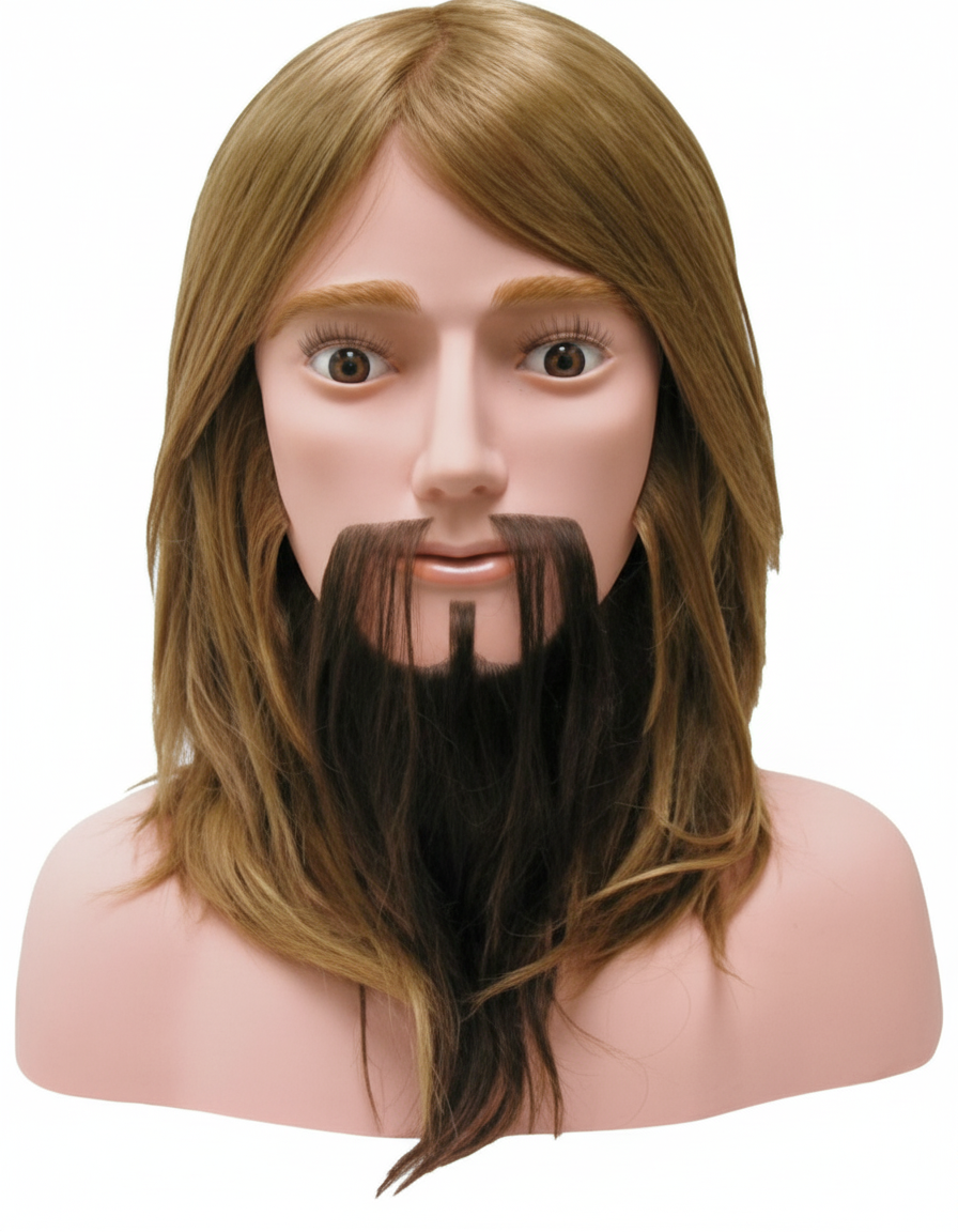 Male Competition-10 w/Beard [100% Human Hair Mannequin]