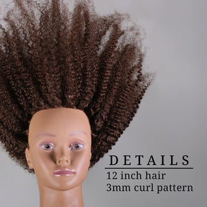 Zara- 100% Human hair tight curl 3MM- 12 inch hair