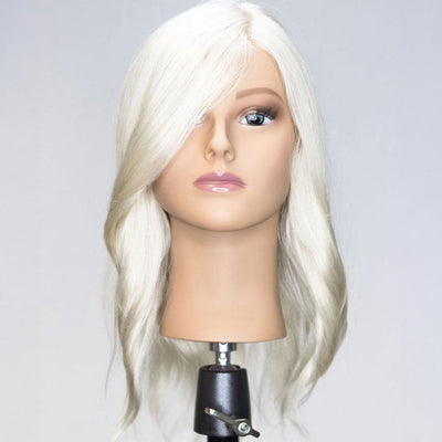 Bianca Platinum Blonde 100% Human Hair Mannequin for color deposit - 17 inch hair