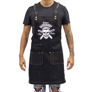 Barber Apron Barber Graphic - Dark Wash Denim [Unisex]